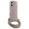 Guess GUHCP16SHC4SEP iPhone 16 6.1      różowy/pink hardcase Crossbody Cord 4G Print